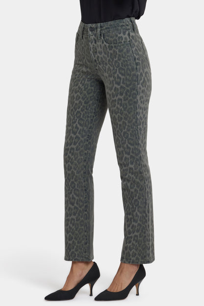 Marilyn Straight Jeans - Vine Leaf Leopard