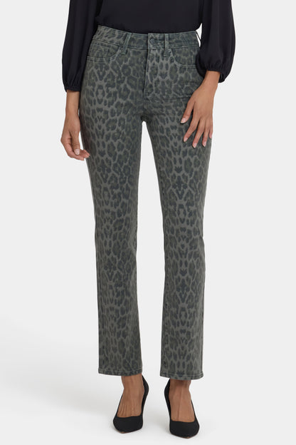 Marilyn Straight Jeans - Vine Leaf Leopard