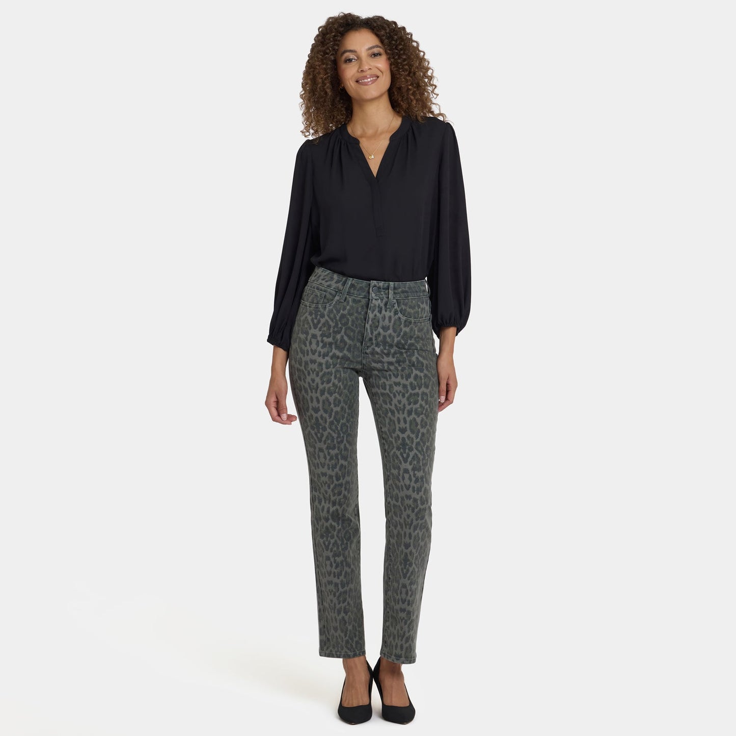 Marilyn Straight Jeans - Vine Leaf Leopard