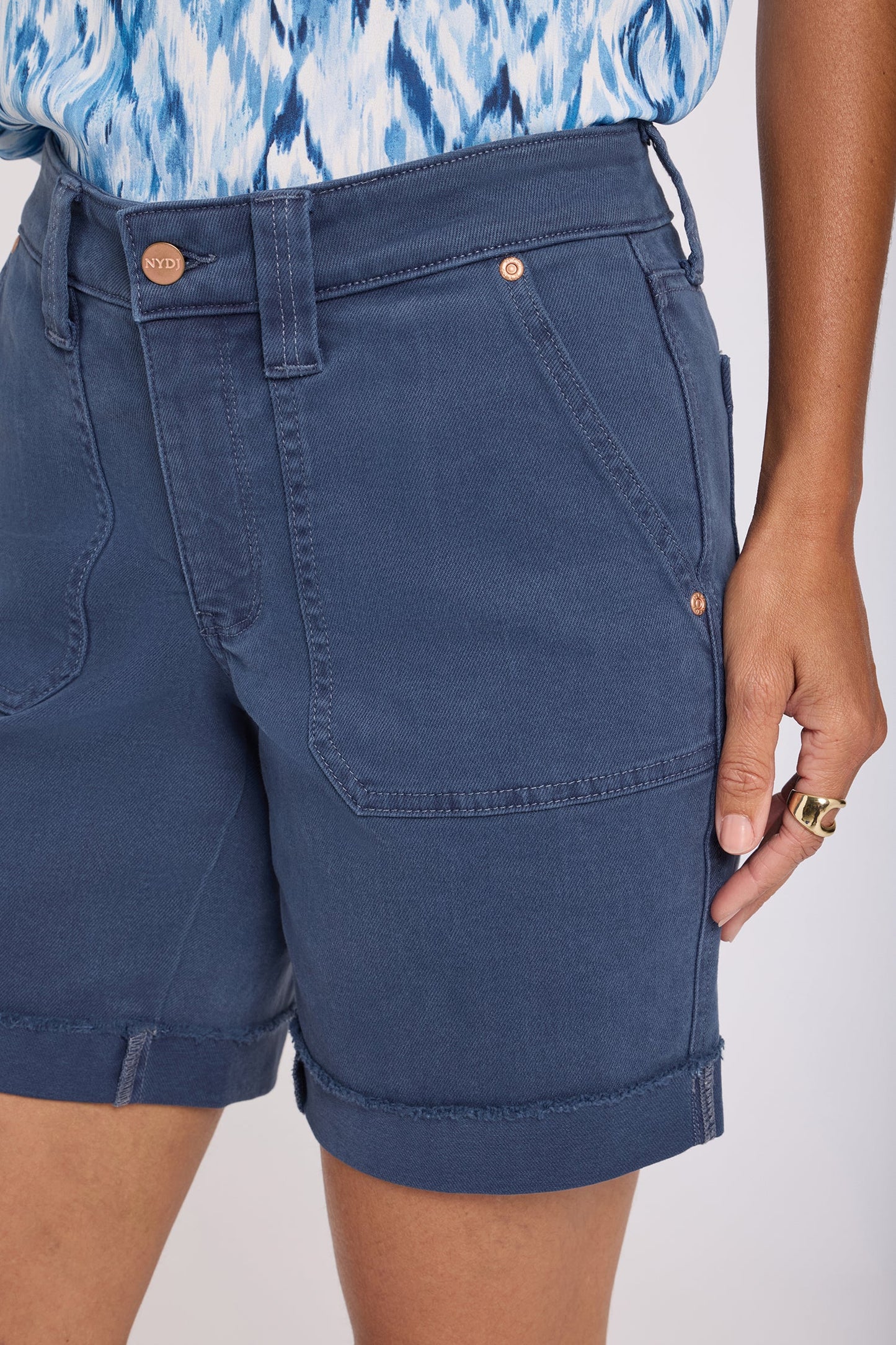 Diana Relaxed Denim Shorts - Vintage Navy