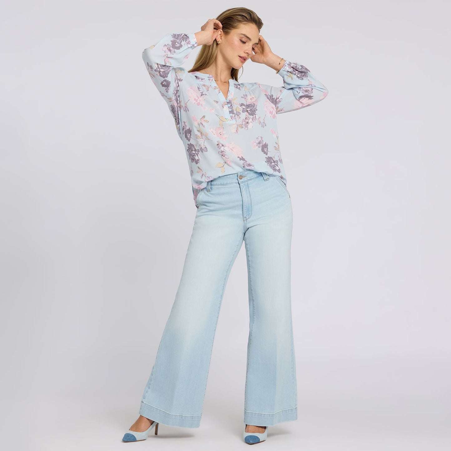 Mia Palazzo Jeans - Sky Valley