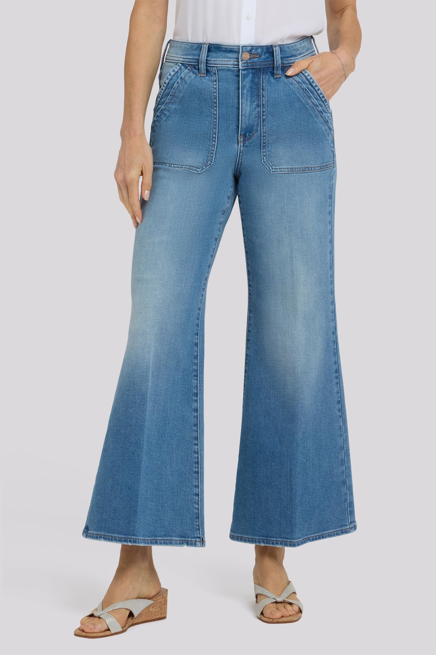 Mia Palazzo Ankle Jeans - Port Sea