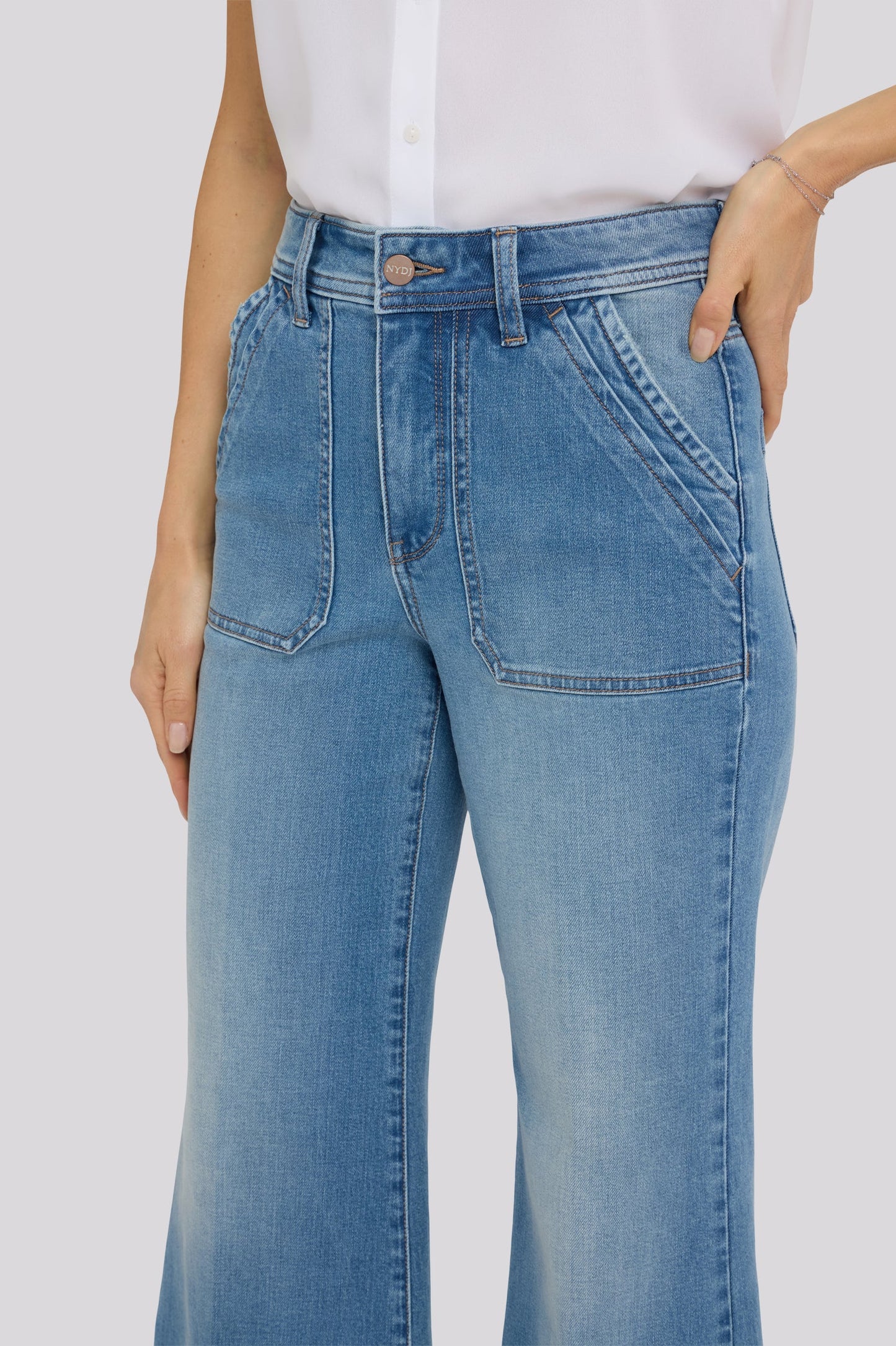 Mia Palazzo Ankle Jeans - Port Sea
