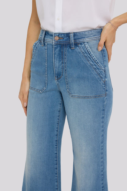 Mia Palazzo Ankle Jeans - Port Sea