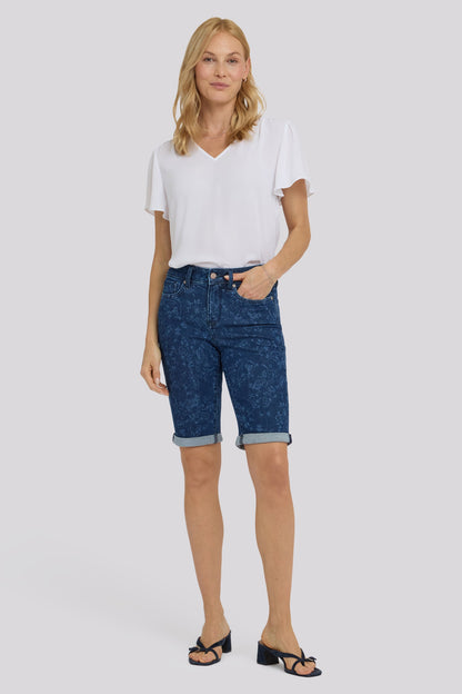 Briella 11 Inch Denim Shorts - Garden Paisley Print