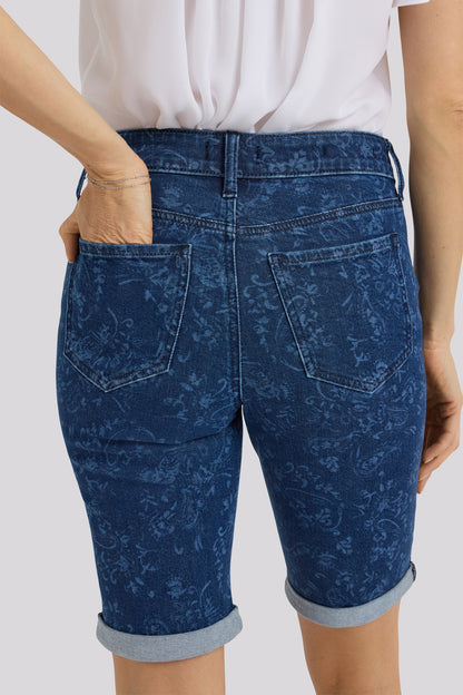 Briella 11 Inch Denim Shorts - Garden Paisley Print