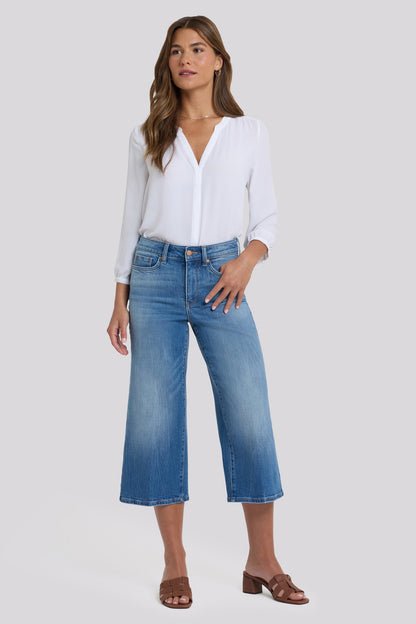 Brigitte Wide Leg Capri Jeans - Pacifica