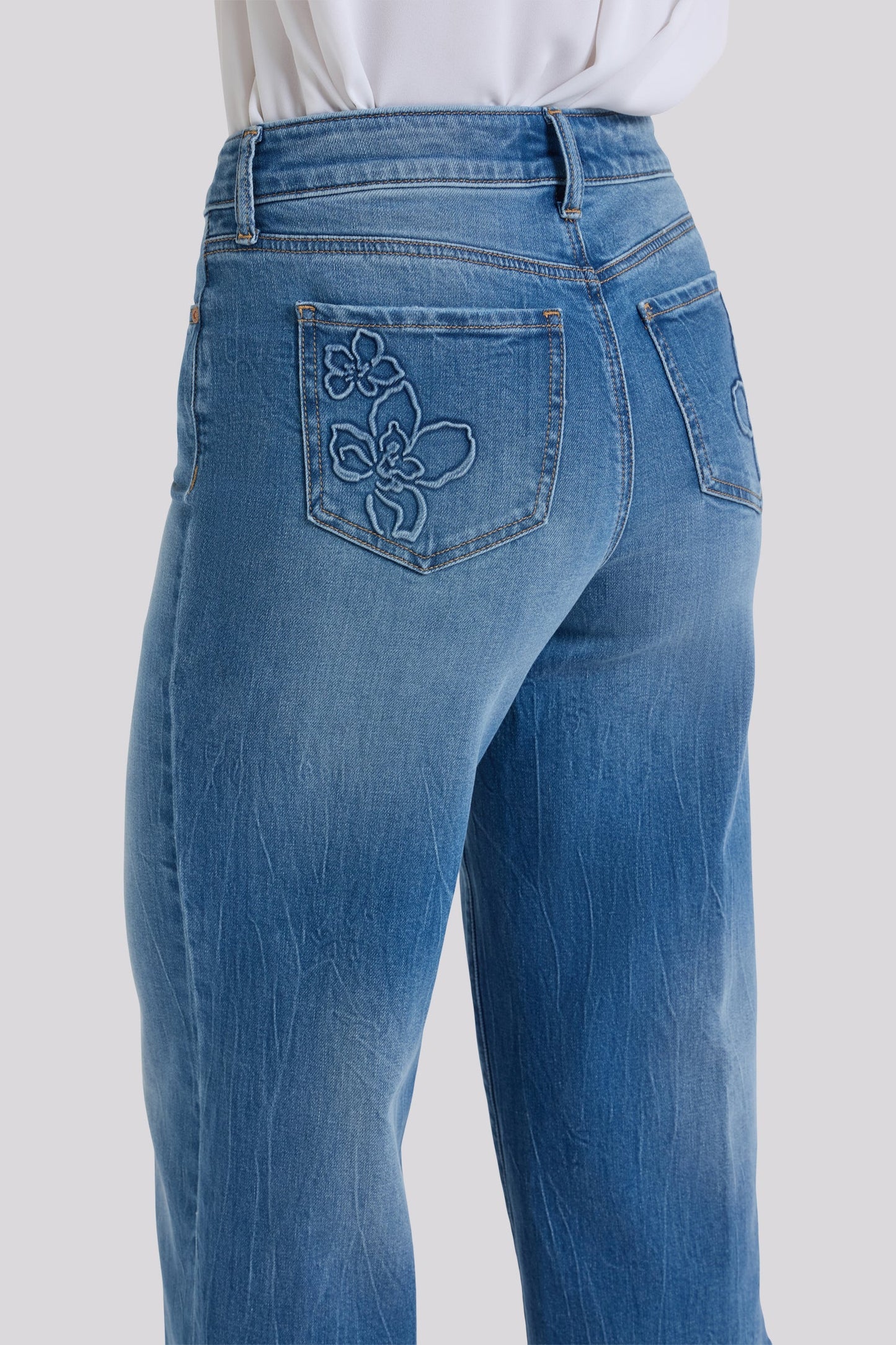 Brigitte Wide Leg Capri Jeans - Pacifica