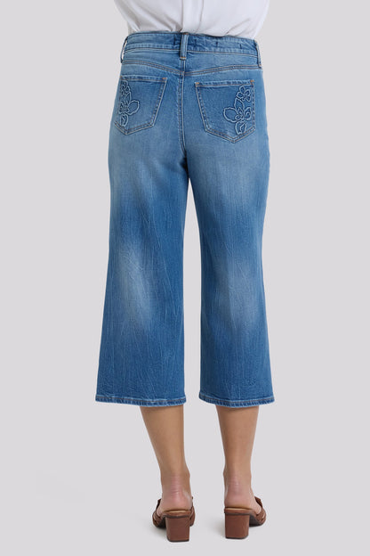 Brigitte Wide Leg Capri Jeans - Pacifica