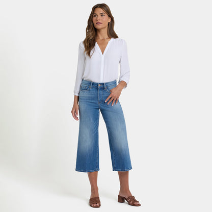 Brigitte Wide Leg Capri Jeans - Pacifica
