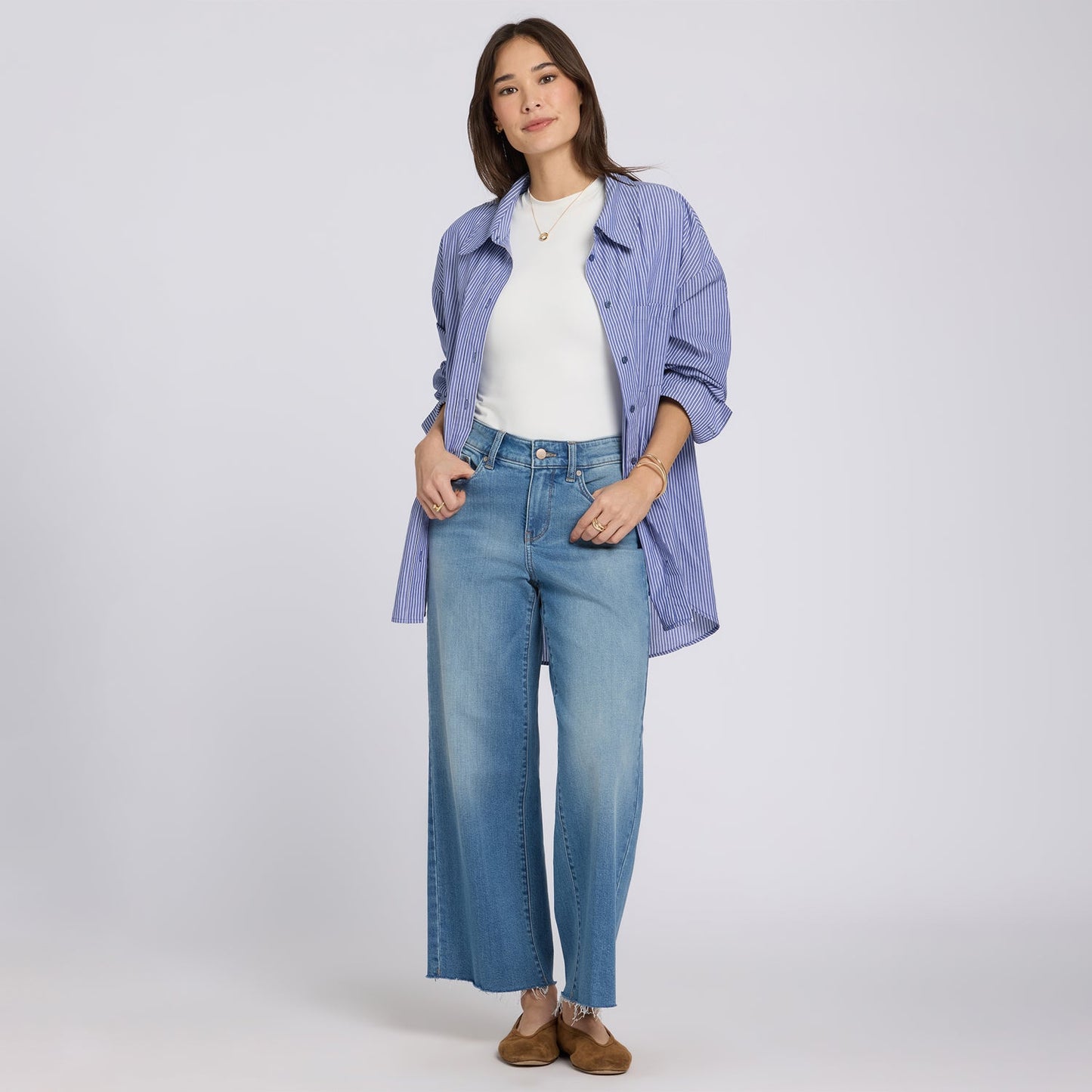 Teresa Wide Leg Ankle Jeans - Port Sea