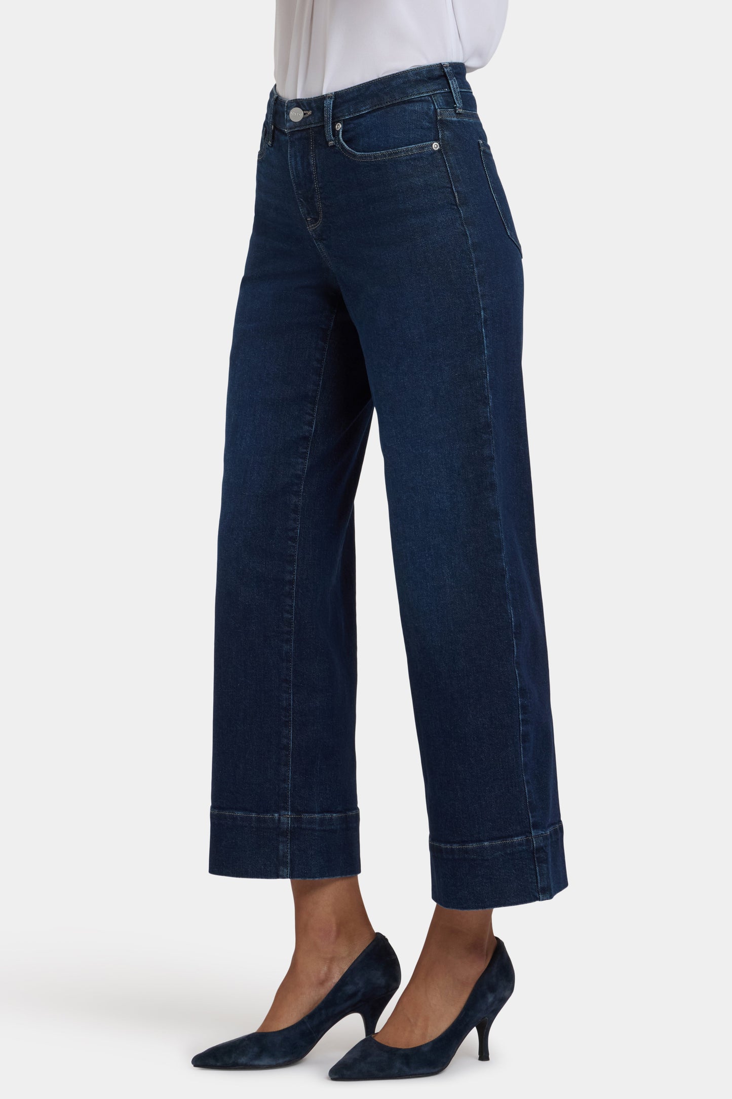 Teresa Wide Leg Ankle Jeans - Midnight Breeze