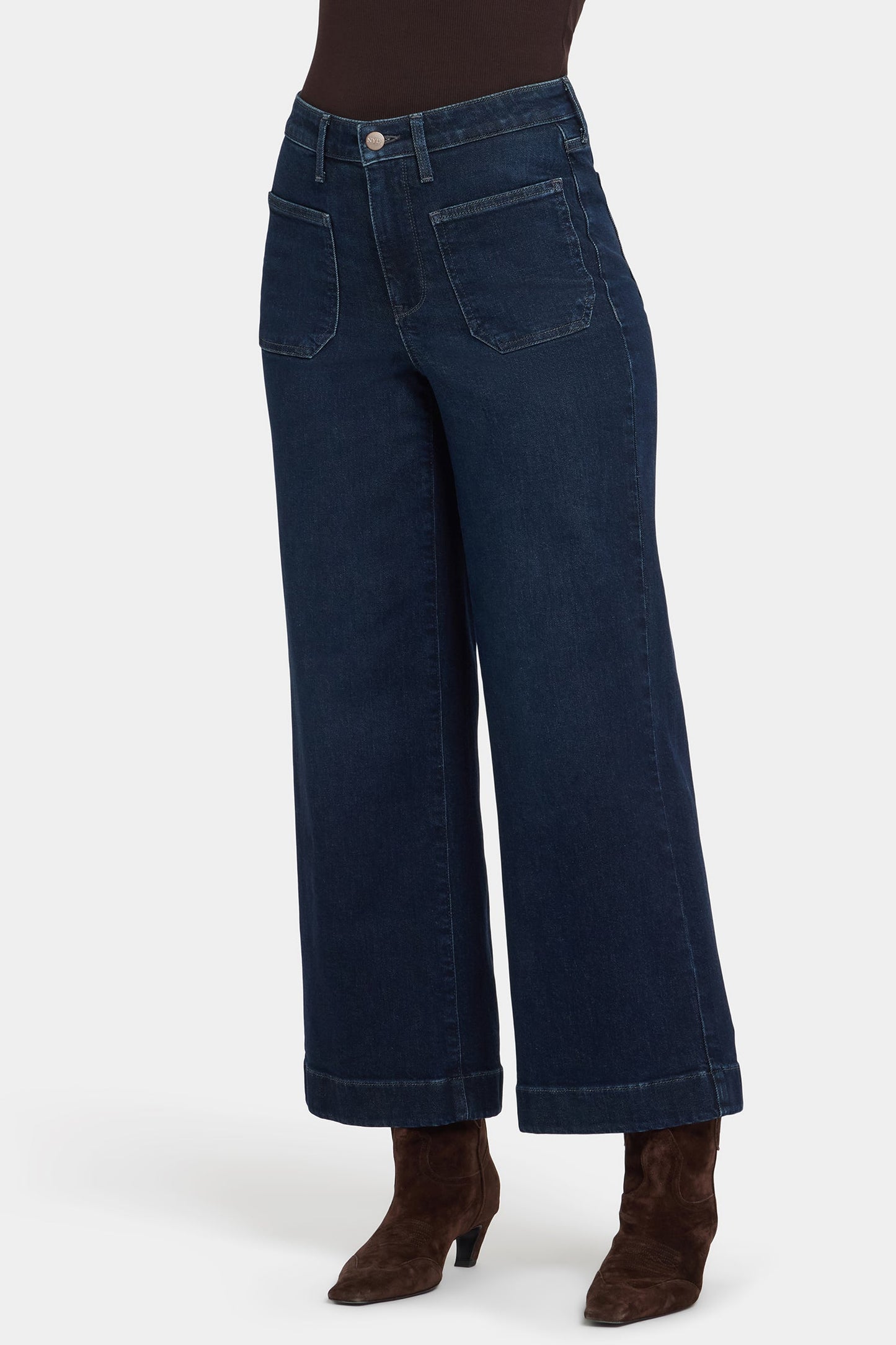 Teresa Wide Leg Ankle Jeans - Blacken Blue