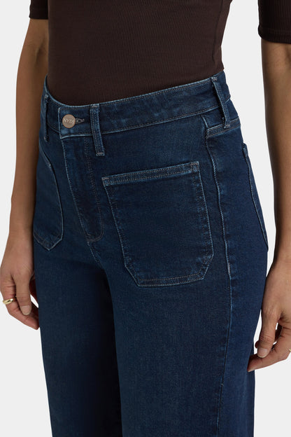 Teresa Wide Leg Ankle Jeans - Blacken Blue