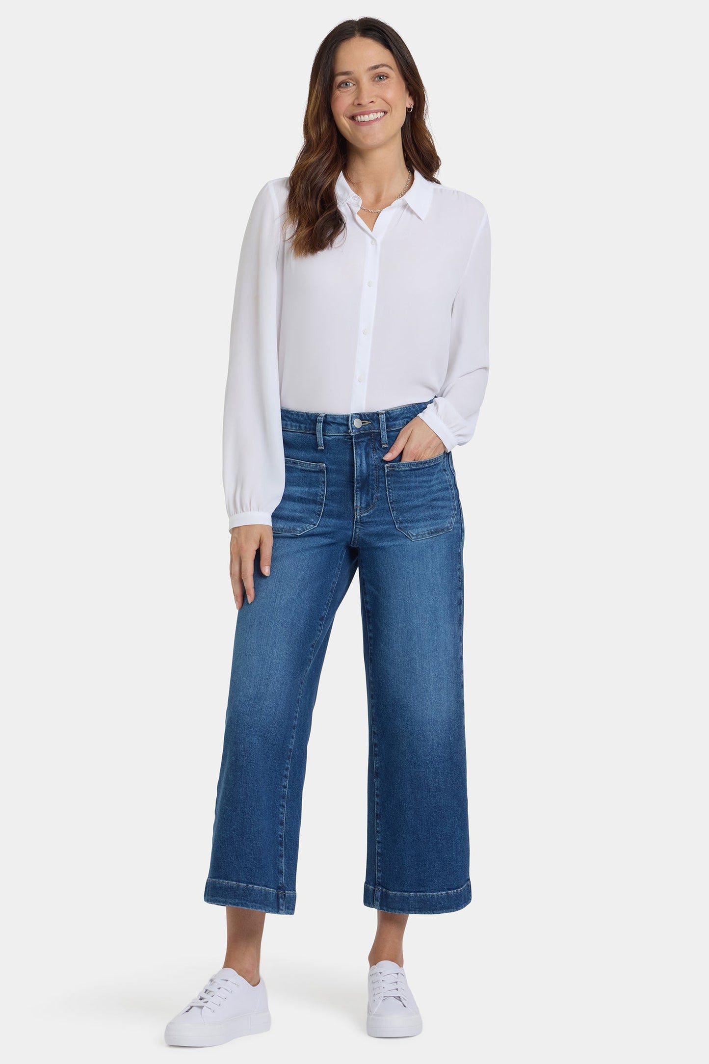 Teresa Wide Leg Ankle Jeans - Opera Blue