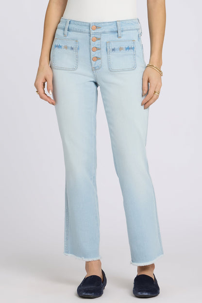 Marilyn Straight Ankle Jeans - Sky Valley