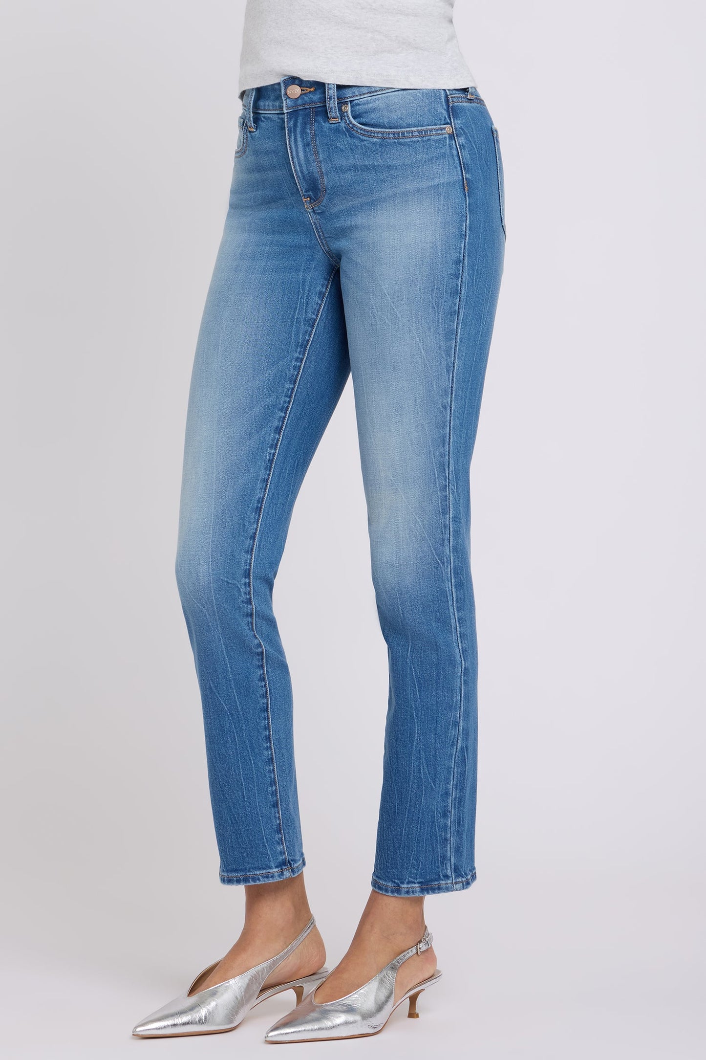Sheri Slim Straight Ankle Jeans - Pacifica