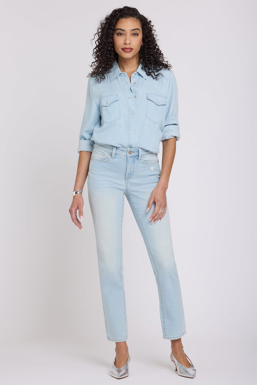 Sheri Slim Straight Ankle Jeans - Sky Valley