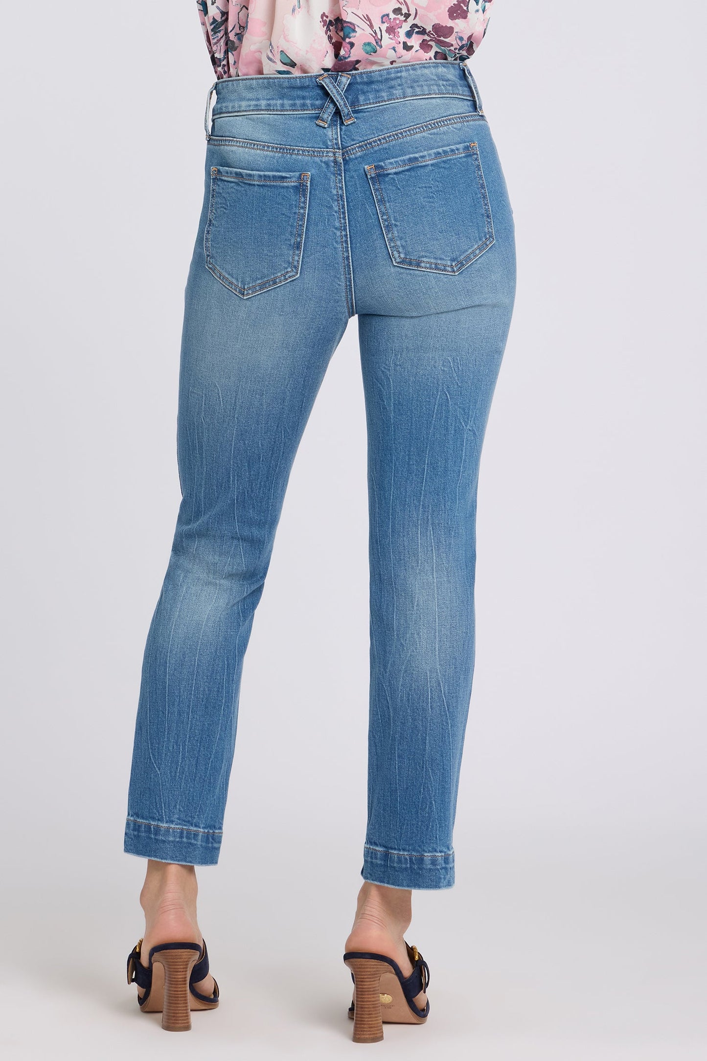Sheri Slim Straight Ankle Jeans - Pacifica