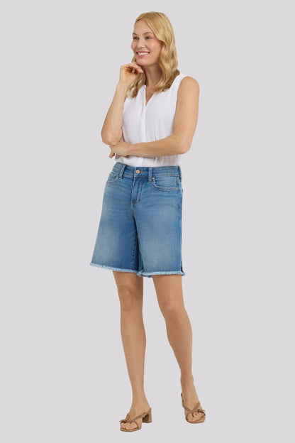Naomi Relaxed A-Line Denim Shorts - Pacifica