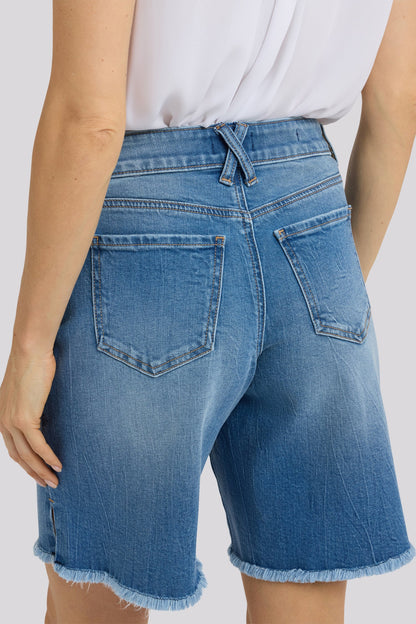 Naomi Relaxed A-Line Denim Shorts - Pacifica