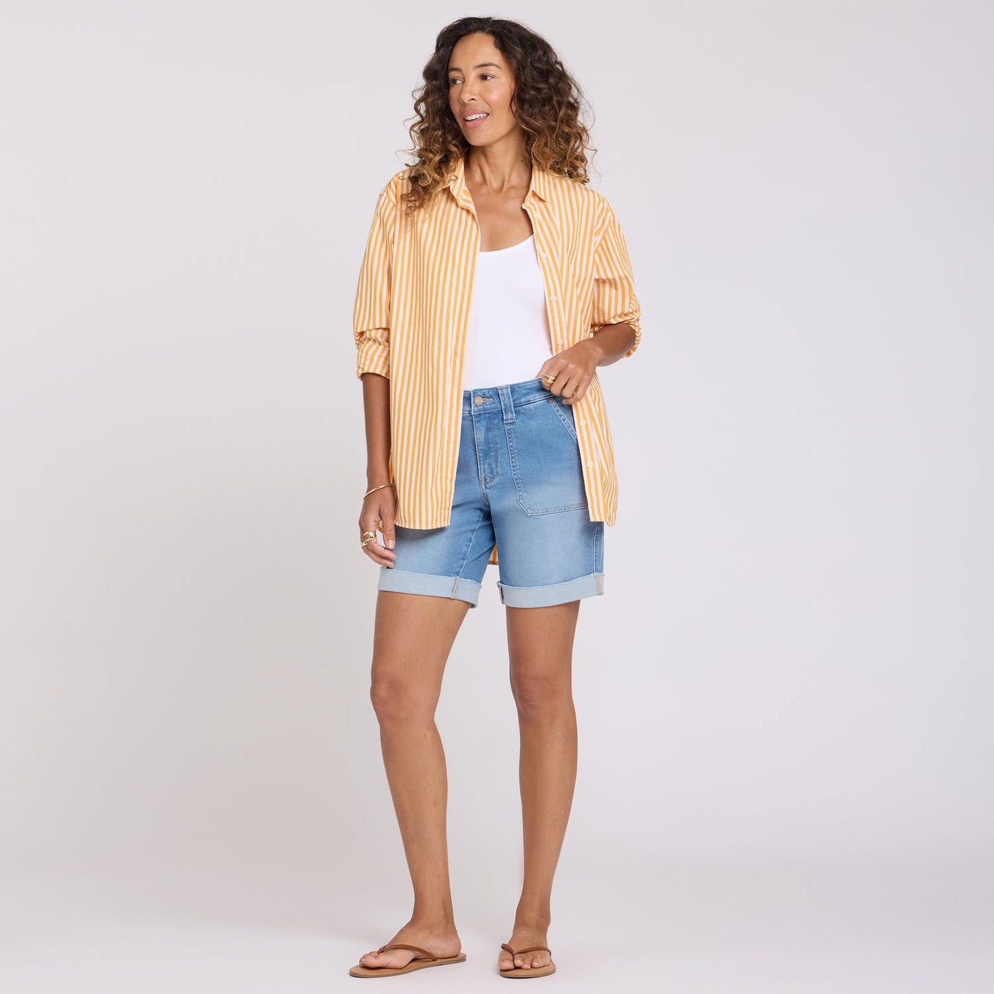 Diana Relaxed Denim Shorts - Distressed Vista Lakes