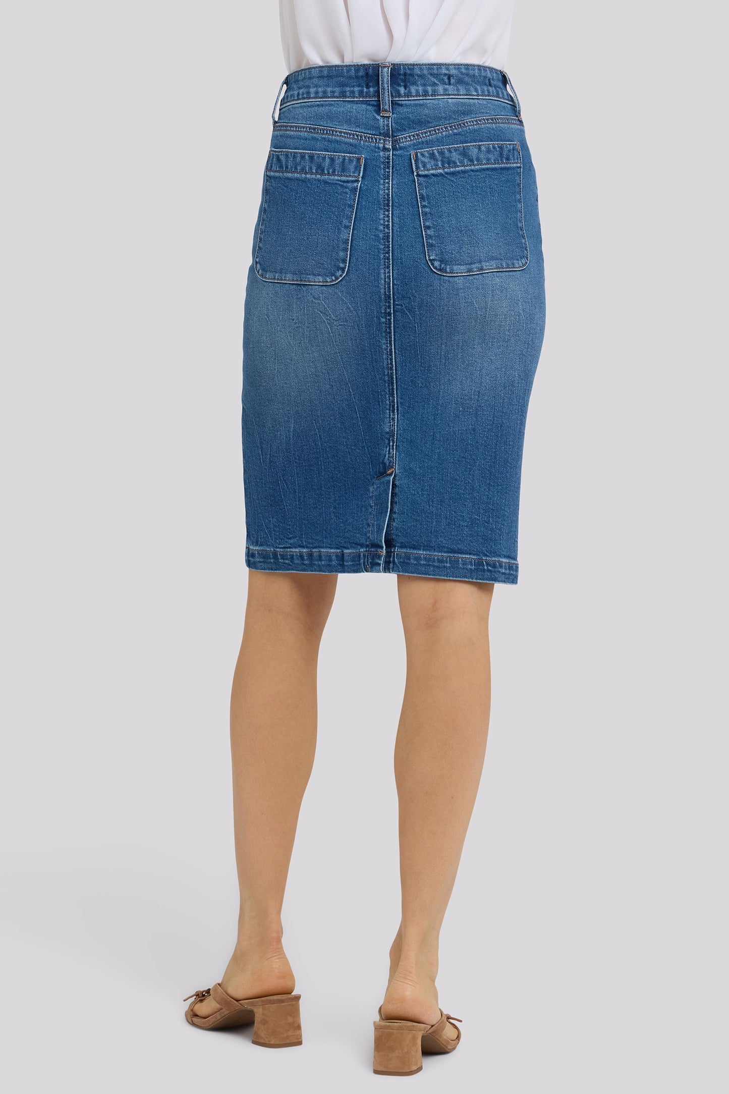High Rise Denim Skirt - Wild River