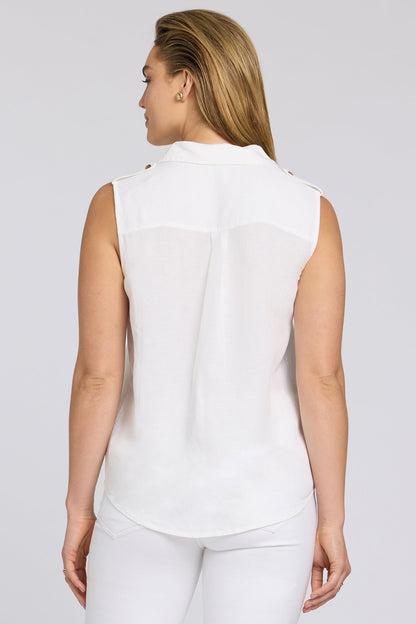 Gabrielle Sleeveless Blouse - Optic White