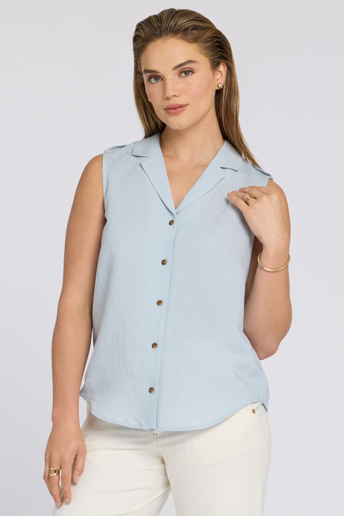 Gabrielle Sleeveless Blouse - Blue Clover