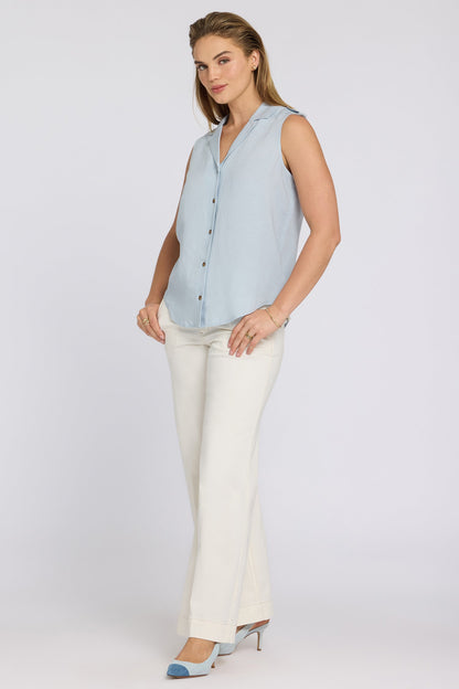 Gabrielle Sleeveless Blouse - Blue Clover