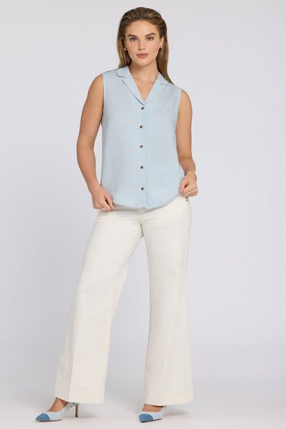 Gabrielle Sleeveless Blouse - Blue Clover
