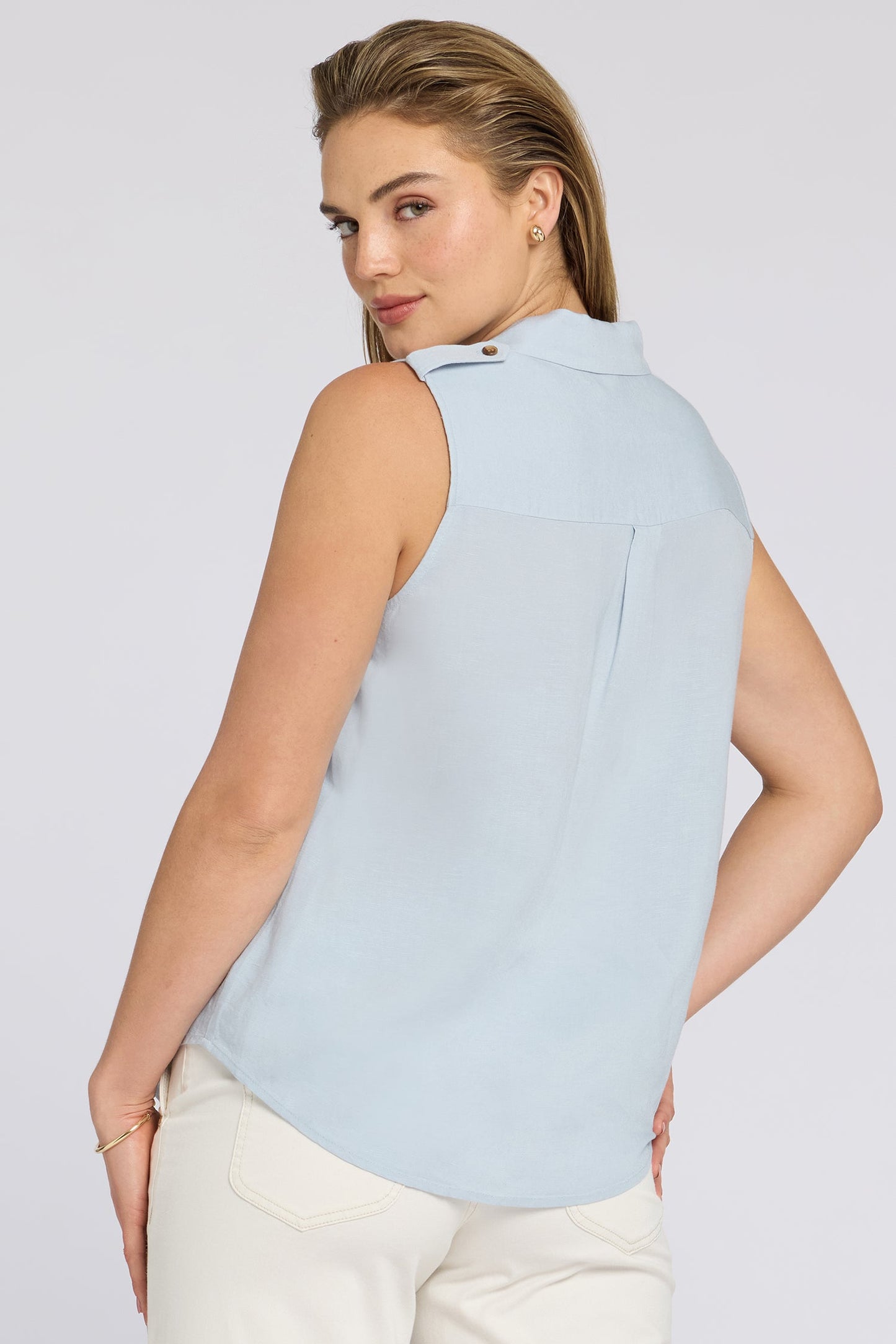 Gabrielle Sleeveless Blouse - Blue Clover