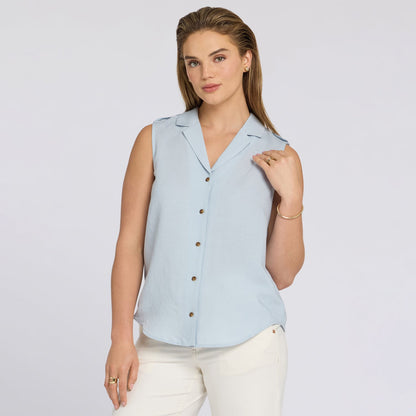 Gabrielle Sleeveless Blouse - Blue Clover