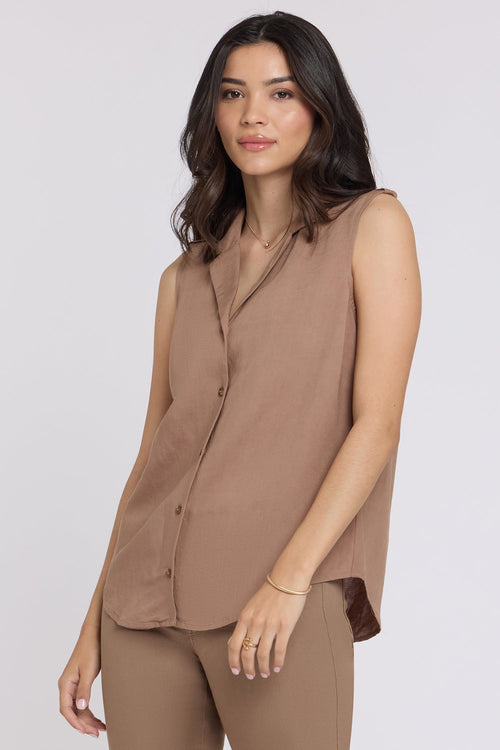 Gabrielle Sleeveless Blouse - Toasted Coconut