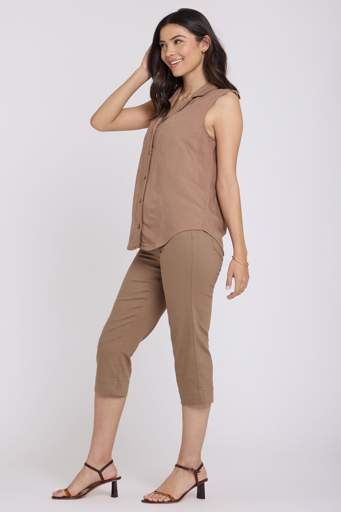 Gabrielle Sleeveless Blouse - Toasted Coconut