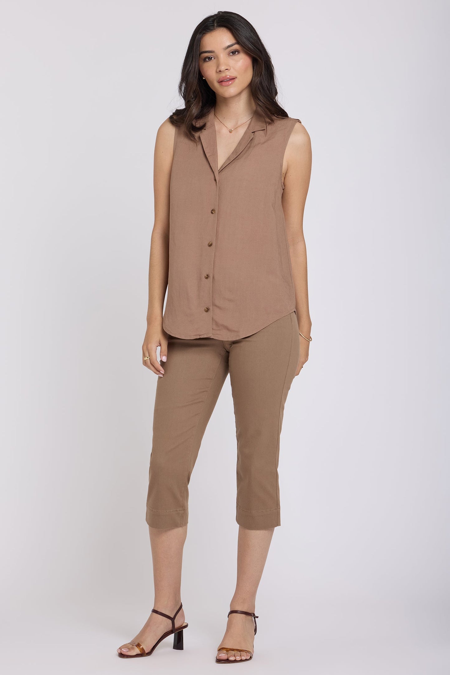Gabrielle Sleeveless Blouse - Toasted Coconut
