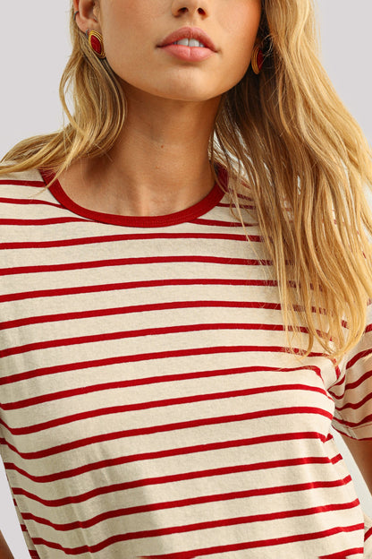 Striped Ringer Tee - Red Stripe