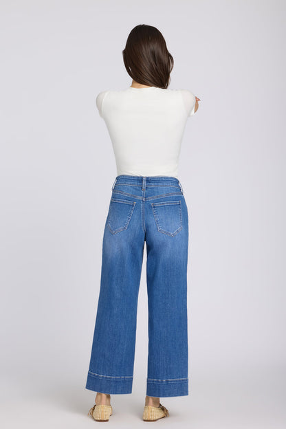 Teresa Wide Leg Ankle Jeans - Blue Paradise
