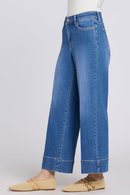 Teresa Wide Leg Ankle Jeans - Blue Paradise