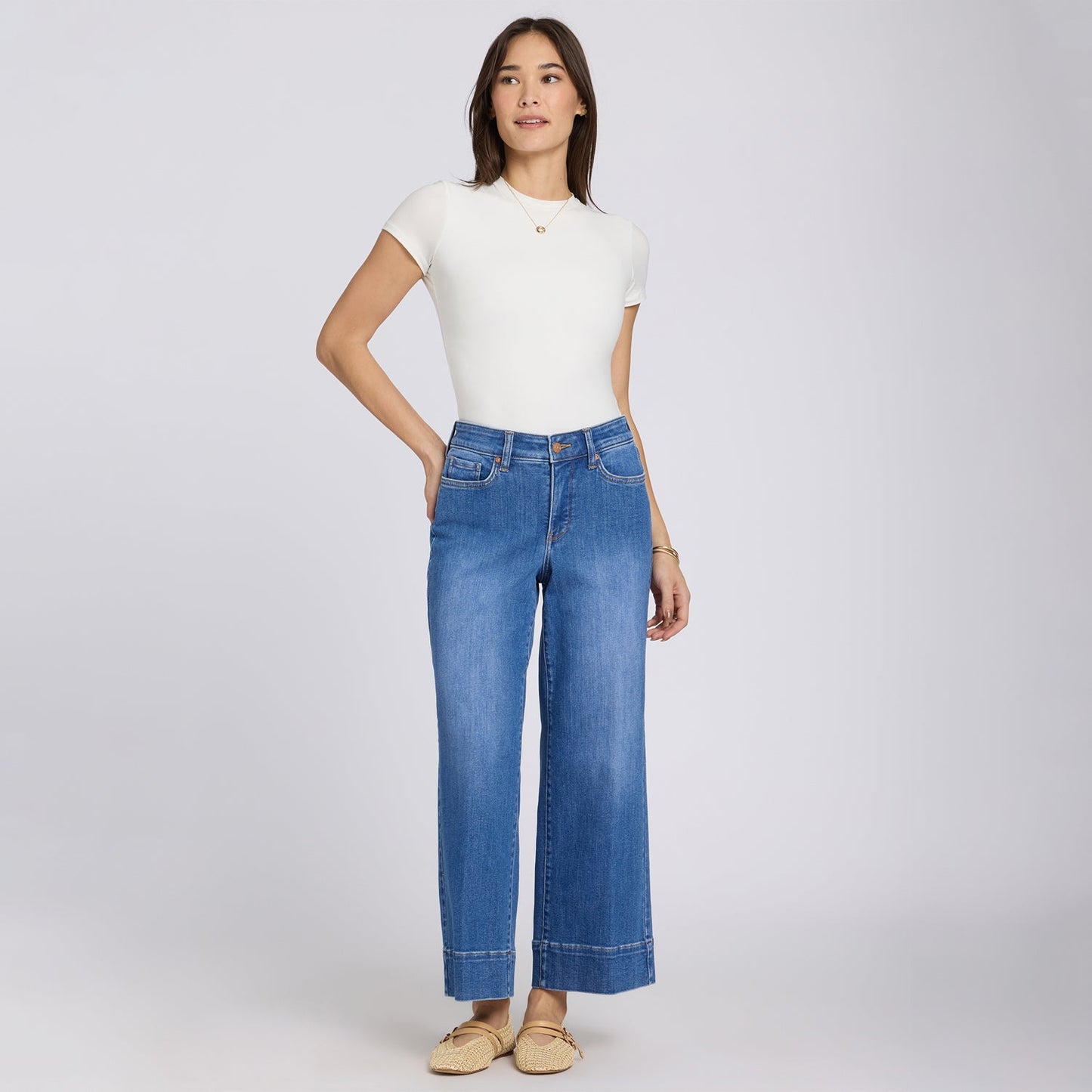 Teresa Wide Leg Ankle Jeans - Blue Paradise
