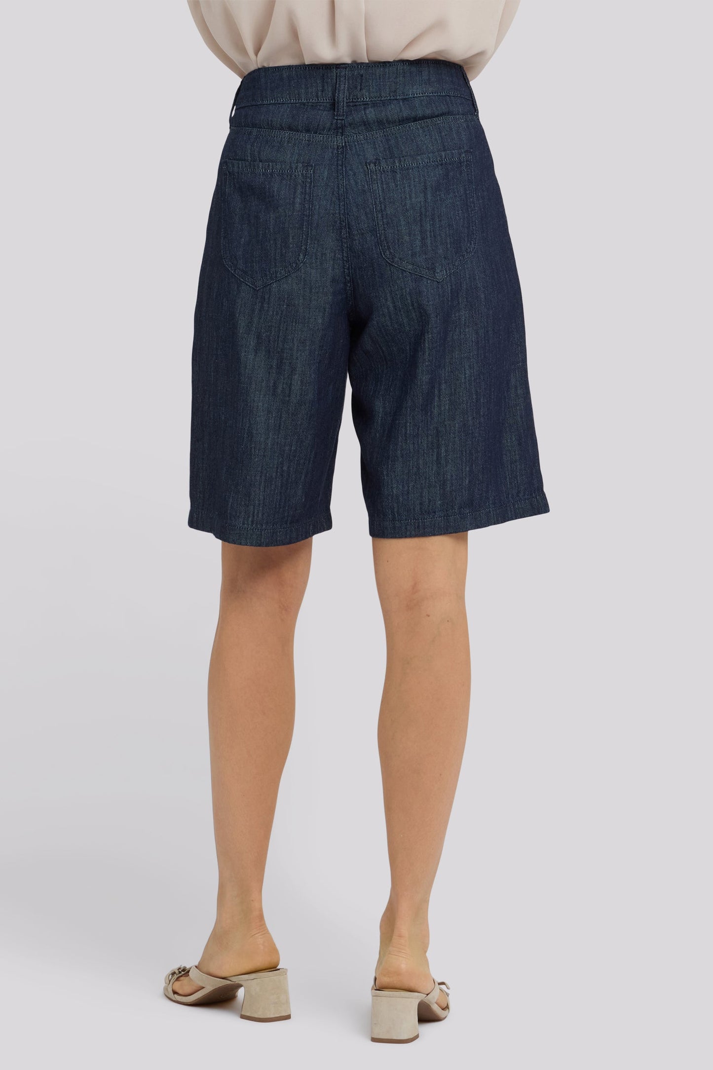 Gwen Relaxed Bermuda Denim Shorts - Dark Indigo