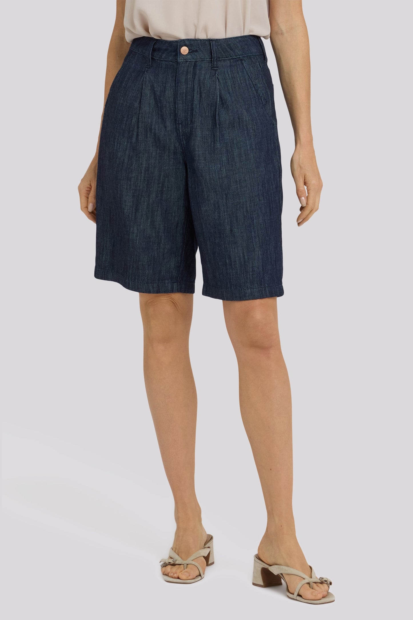 Gwen Relaxed Bermuda Denim Shorts - Dark Indigo