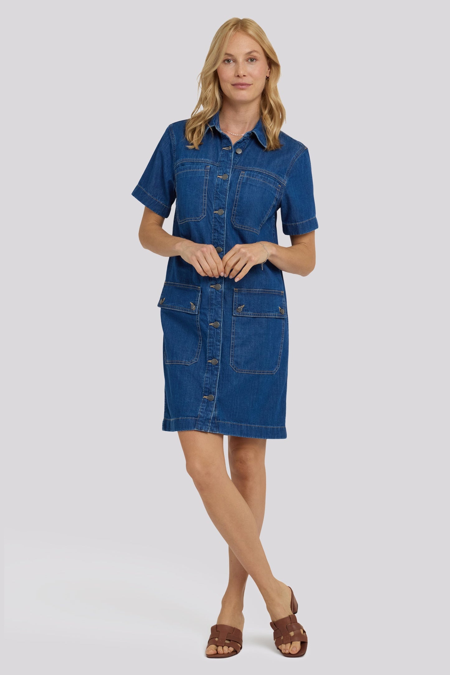 Denim Utility Dress - Medium Indigo