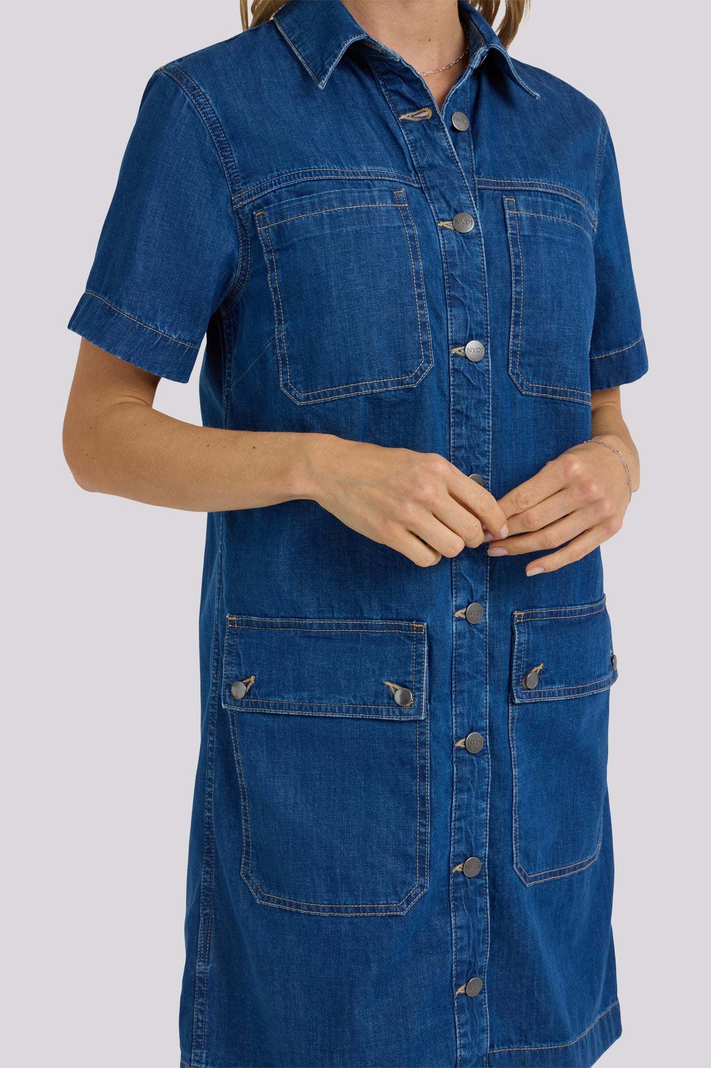 Denim Utility Dress - Medium Indigo