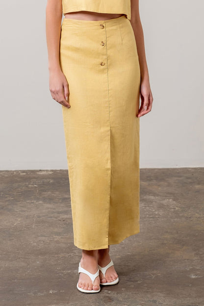 AUGUSTA YELLOW LINEN SKIRT