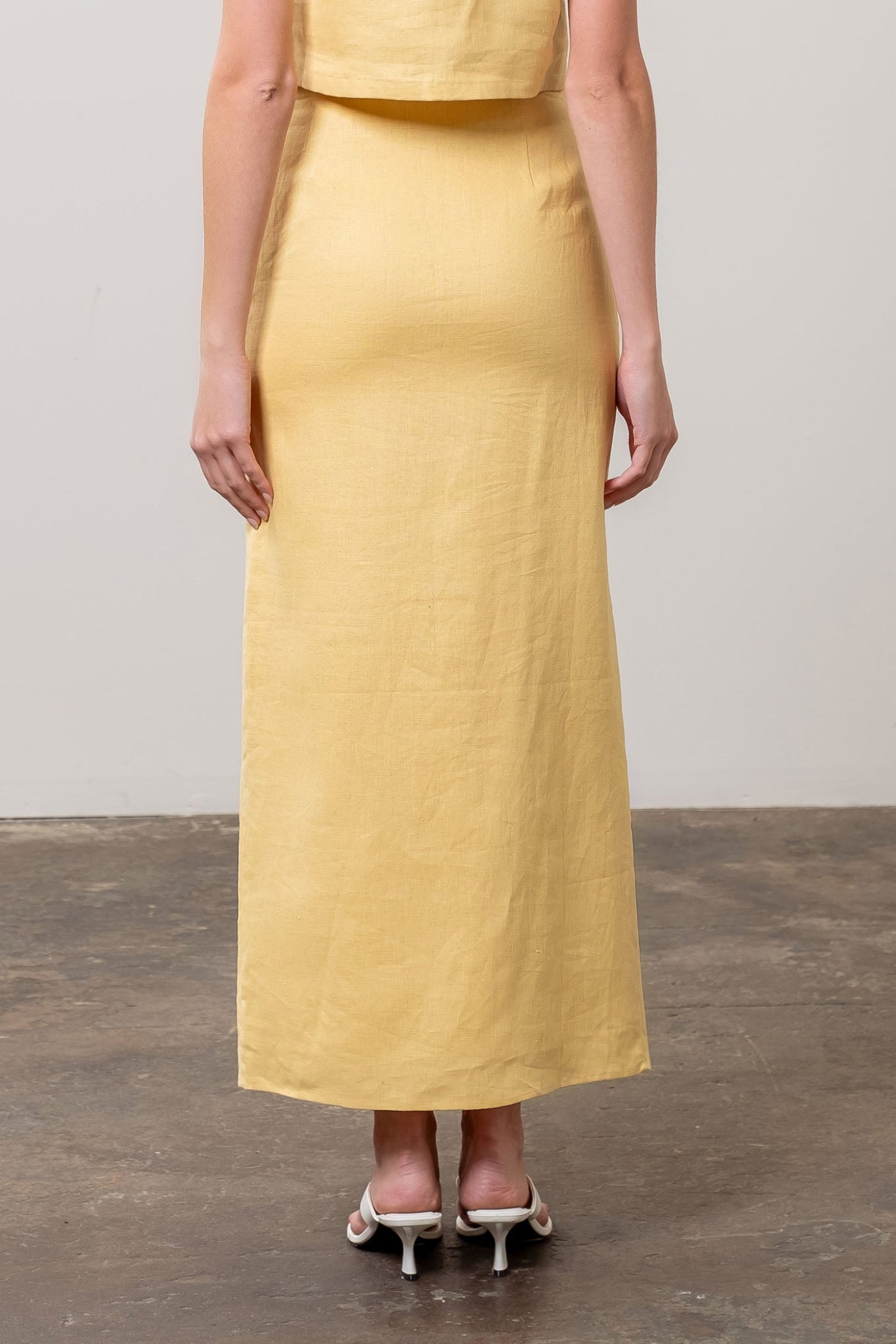 AUGUSTA YELLOW LINEN SKIRT