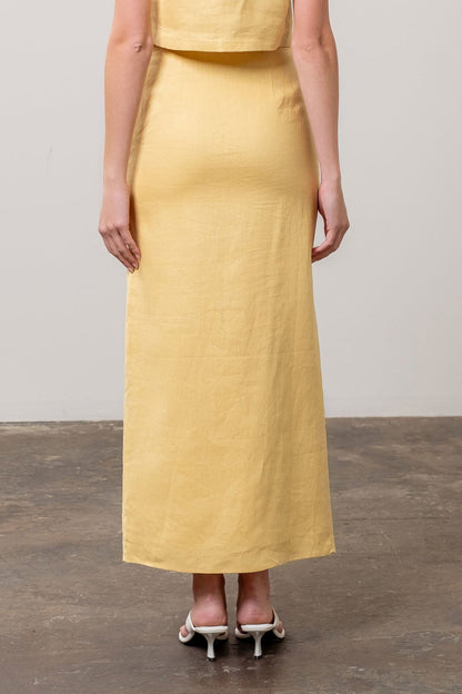 AUGUSTA YELLOW LINEN SKIRT