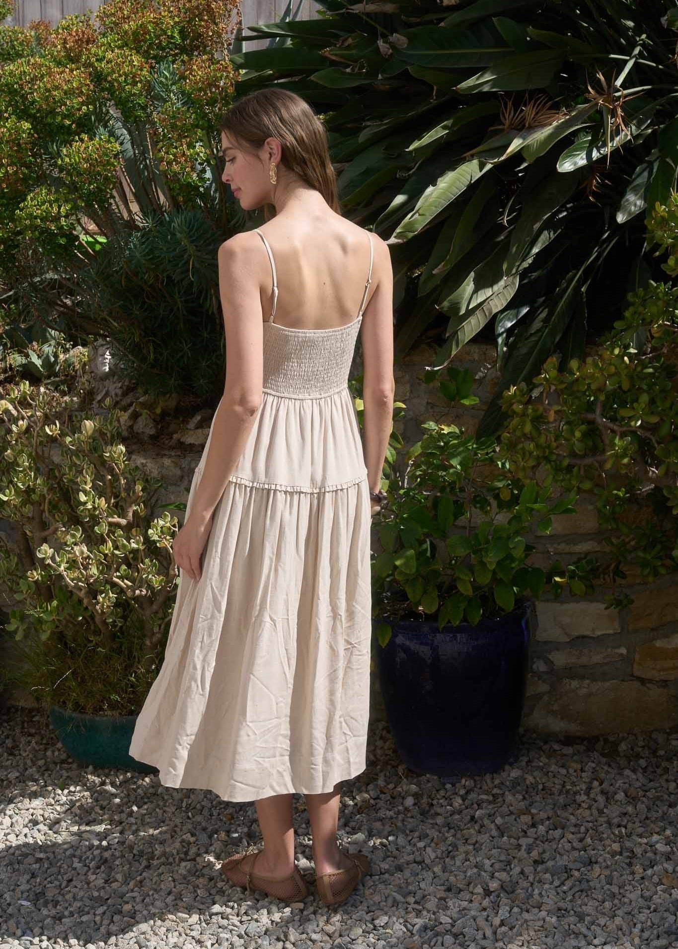 JADE EMBROIDERED MIDI DRESS