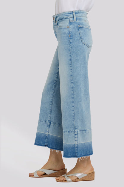 Teresa Wide Leg Ankle Jeans - Oasis Sand