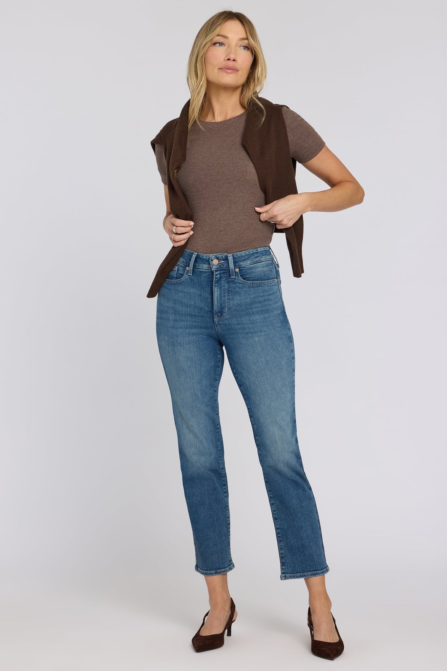 Marilyn Straight Ankle Jeans - Breezy Palms
